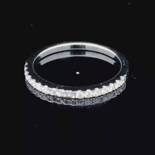 18K White Gold Diamond Micro Half Eternity Ring