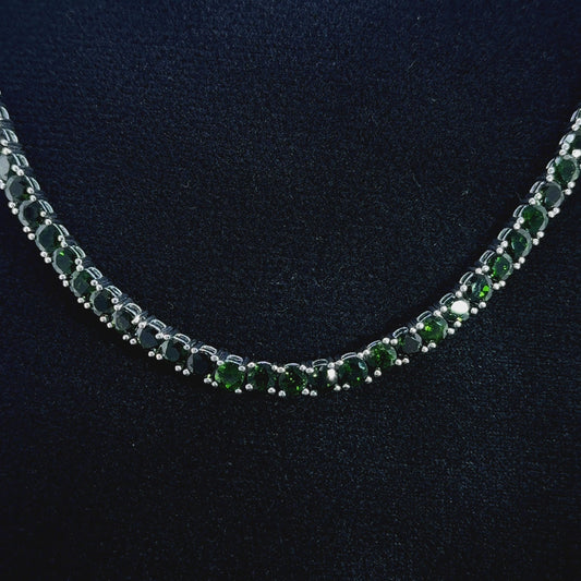 Silver Chrome Diopside Necklace