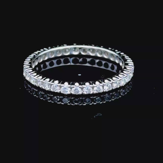 18K White Gold Diamond Micro Full Eternity Ring APPX 0.5 CTS