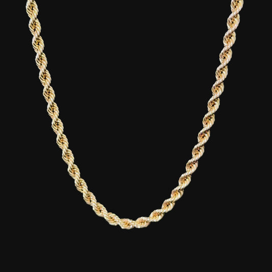 9k YG Rope Chain 16 Inches Long