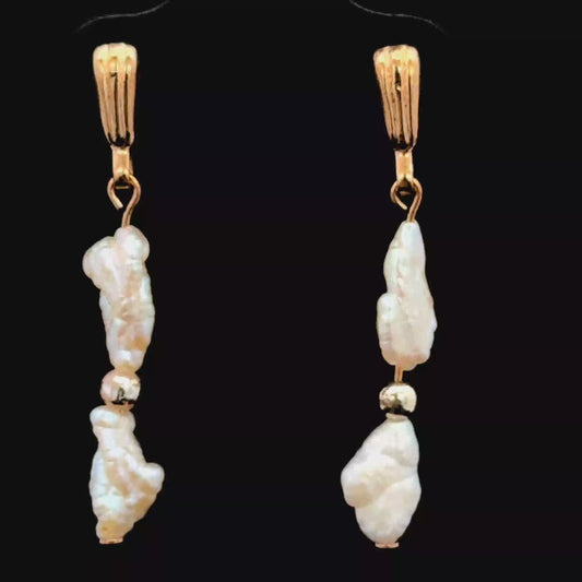 Elegant 9K Pearl Drop Earrings