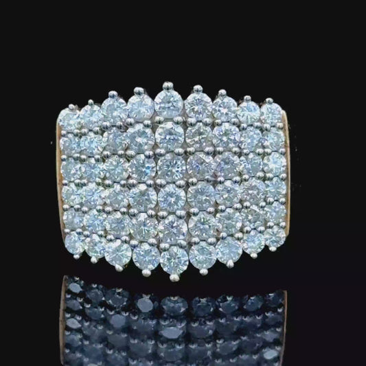 9K Yellow Gold Diamond Cluster APPX 1.0 CTS