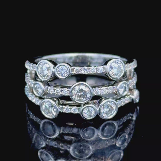18K White Gold Diamond Boodles Raindance Ring APPX 1.5 CTS
