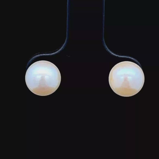 9K Yellow Gold Pearl Studs