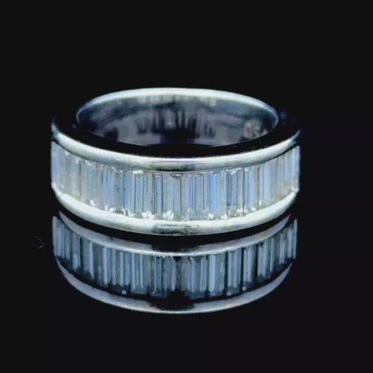 18K White Gold Baguette Diamond Band APPX 2.7 CTS