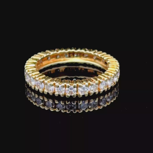 18K Yellow Gold Diamond Eternity Ring APPX 0.75 CTS