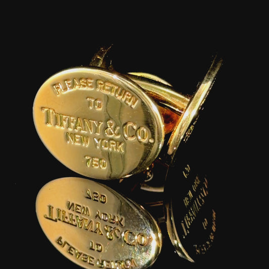 Wonderful Original 18k Yellow Gold Return To Tiffany Men’s Cufflinks.
