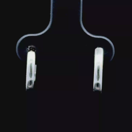 18K White Gold Huggy Earrings