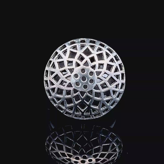 Silver Ornate Dome Ring