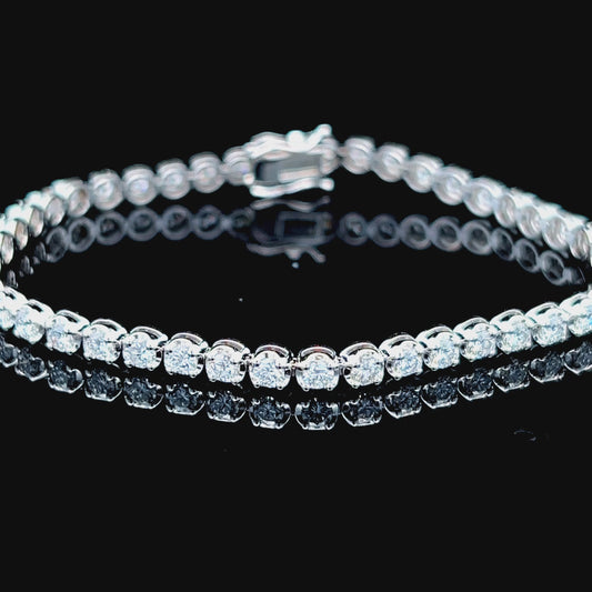 18K White Gold Tennis Bracelet APPX 3.7 CTS